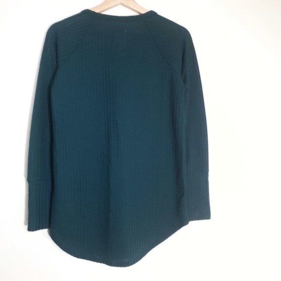 Chaser Teal Waffle Knit Long Sleeve Thermal Top - Picture 4 of 8